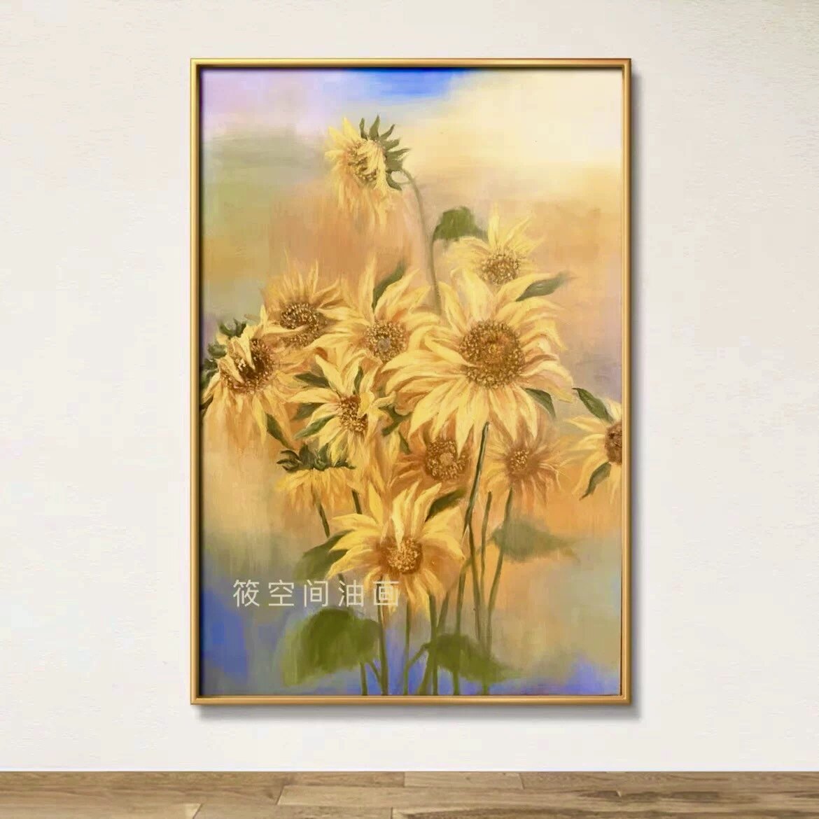 背景手工油画刀画客厅装饰画立体花卉肌理手绘油画沙发餐厅玄关