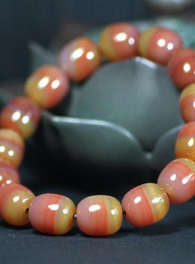 巴西玛瑙艳红黄老型手链手串手钏