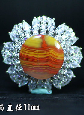 北票战国红闪丝戒面女款戒指指环