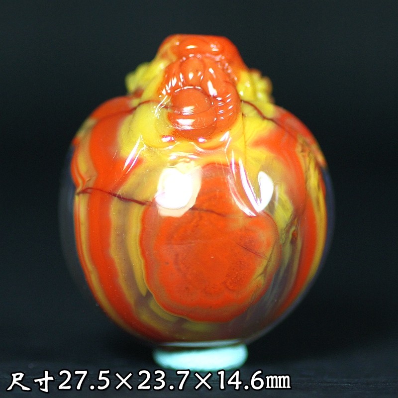 天然北票战国红玛瑙艳红黄缠丝老料龙龟雕刻件挂件吊坠项链坠瑞兽