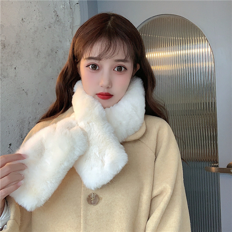 Real shot special price does not reduce lovely Plush imitation Rex Rabbit Fur Scarf warm neck in autumn and winter