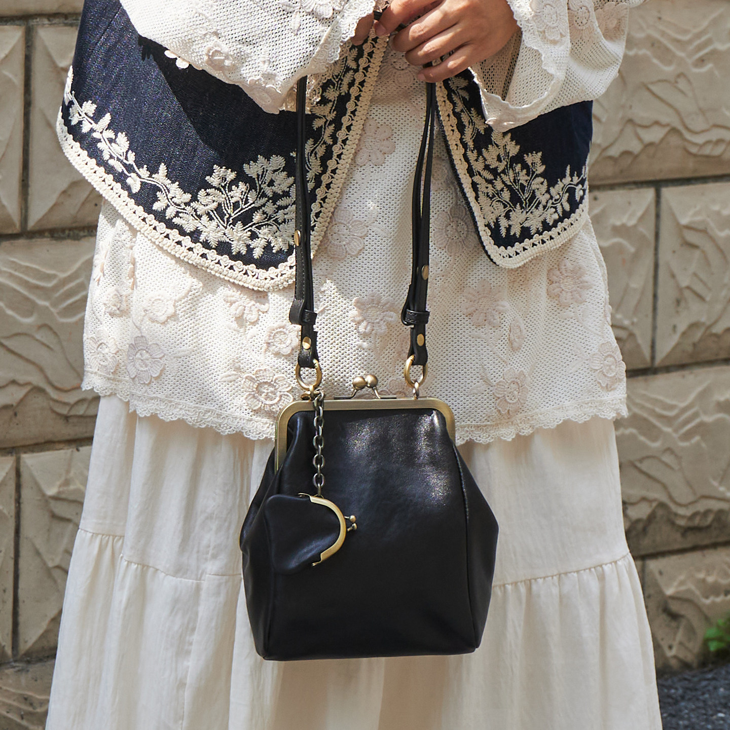 藤也家新中式真皮包植鞣牛皮口金夹子包中古风复古单肩斜挎贝壳包,箱包皮具/热销女包/男包,通用款女包,淘宝优惠券,粉丝福利购,淘宝优惠卷