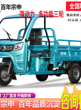 宗申电动三轮车电瓶车2m快递车货运农用大功率摆摊拉货载重建材车
