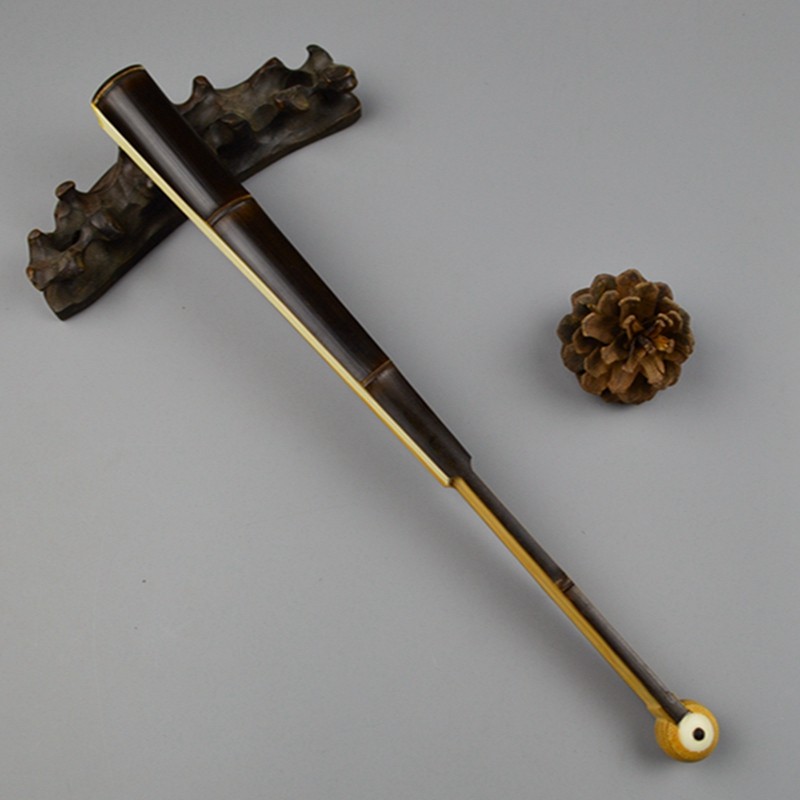 收藏礼品文玩宣纸折扇10寸天然带节黝黑紫竹和尚头扇骨排口2..5