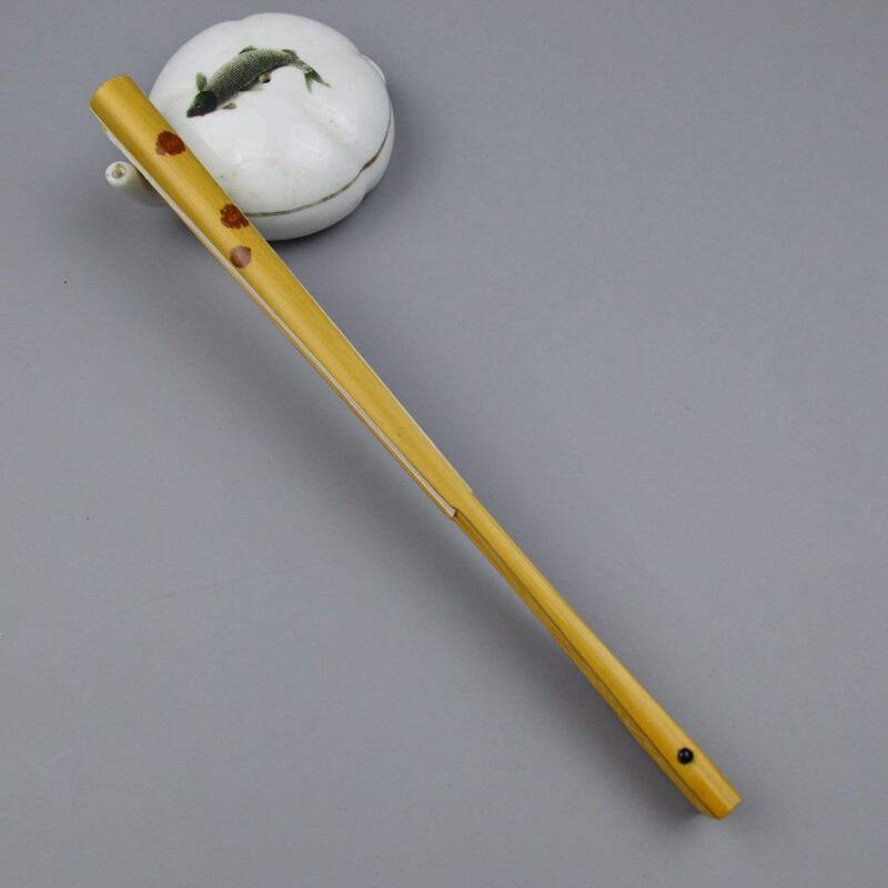 老艺人制作七寸22方女士文玩折扇天然斑竹福建红湘妃扇骨蜡底红花