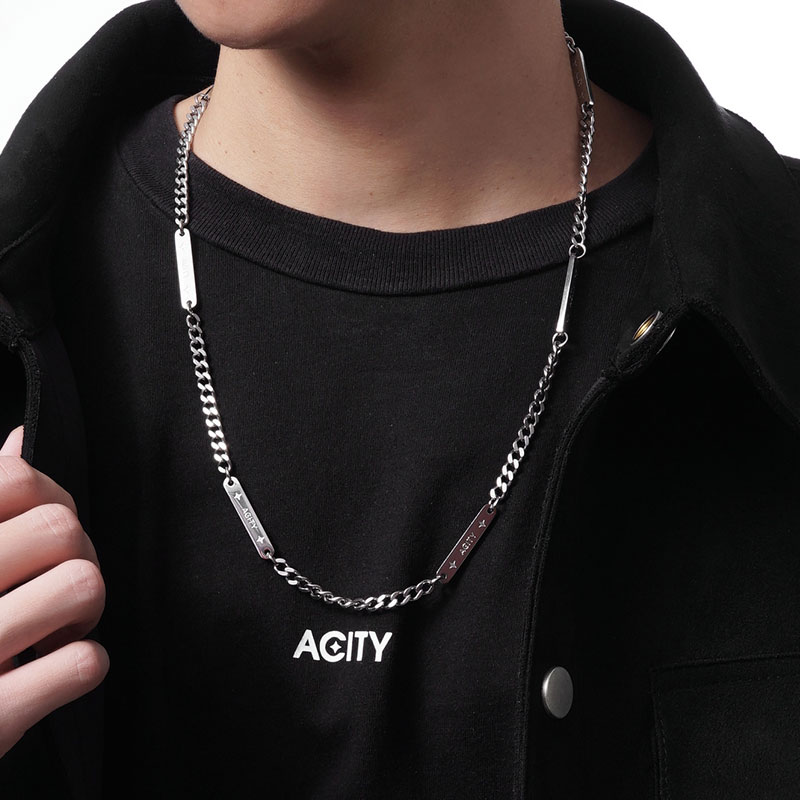 ACITY喜城长牌拼接光面项链