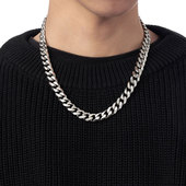 ACITY喜城嘻哈古巴链男项链潮流男女hiphop欧美锁骨链ins钛钢素链