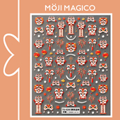 茉季 新年醒狮小马立体浮雕美甲贴纸防水指甲贴装 饰贴花饰品4266