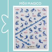 饰贴花饰品3038 茉季 梦幻鲸落立体浮雕美甲贴纸防水指甲贴装 3039