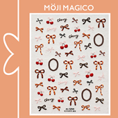 茉季 玳瑁蝴蝶结果冻美甲贴纸防水指甲贴装 饰贴花饰品M1294