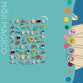 443 茉季 新工艺美甲贴纸背胶指甲贴卡通图案美甲贴纸TS 童年油彩