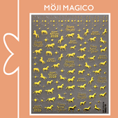 茉季 2026马年烫金小马星星美甲贴纸防水指甲贴装 饰贴花饰品M1349