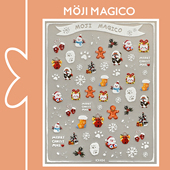 茉季 圣诞节圣诞老人雪花服帖美甲贴纸防水指甲贴装 饰饰品kx484