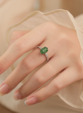 天然危料翡翠招财貔貅戒指纯银s925高级精致直播款时尚女款饰品