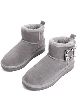 保暖雪地靴女冬季女靴子新款加厚棉鞋羊毛短靴女真皮商场专柜同款