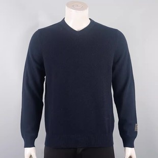 金利来羊绒衫 冬季V领纯色纯羊绒保暖男毛衣新款MRM22241731-95