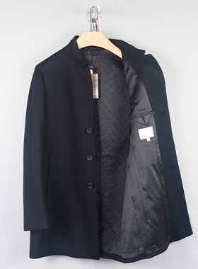 金利来男装大衣 立领中长款含羊毛外套2023新款MJLF39013321-99