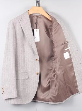 金利来男装 2024冬季新款羊毛单西修身版西服外套MZDG39013037-27