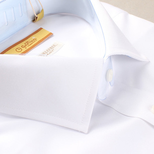 新款 金利来男装 衬衫 纯白免烫长袖 纯棉舒适衬衣MSL20211720