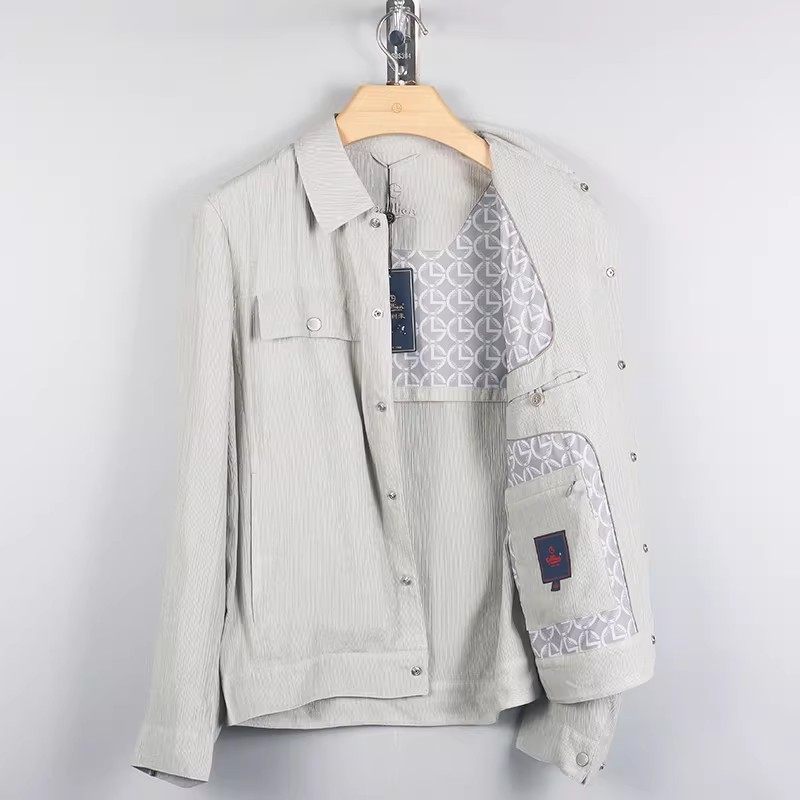 金利来商务男装 春季翻领时尚休闲薄款夹克外套MJS22311006-38