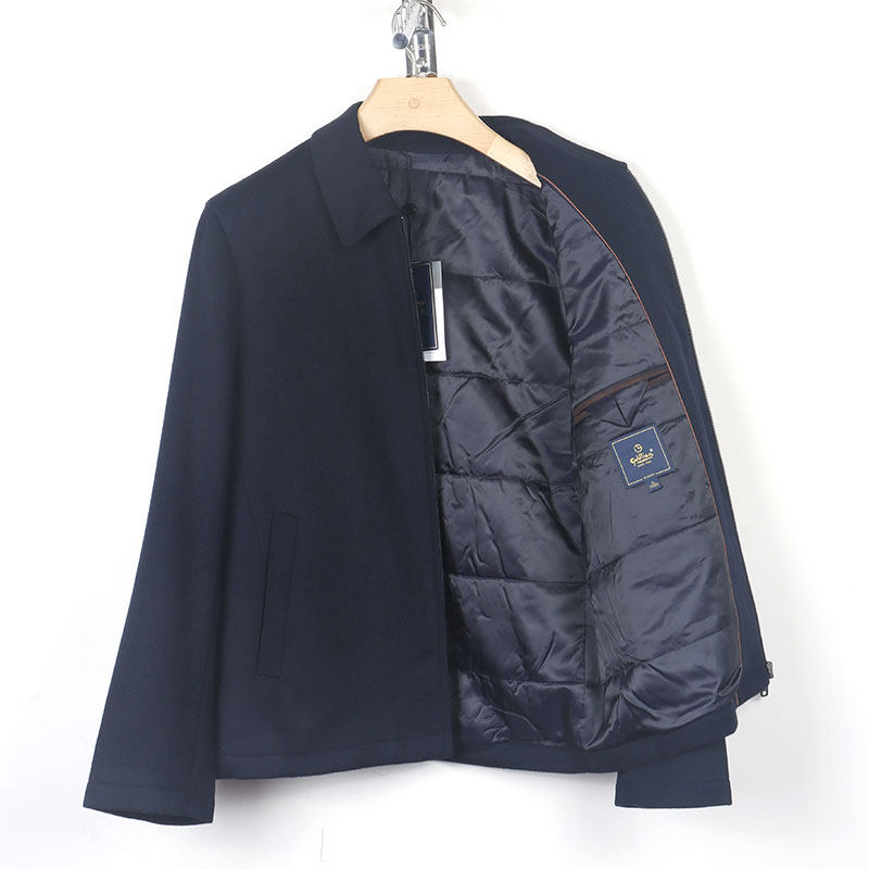 金利来男装棉服 冬季翻领羊毛桑蚕丝休闲外套MXS22241706-95