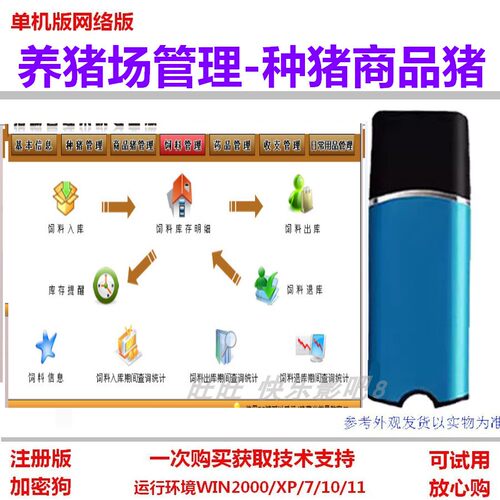 养猪场管理软件专业版加密狗
