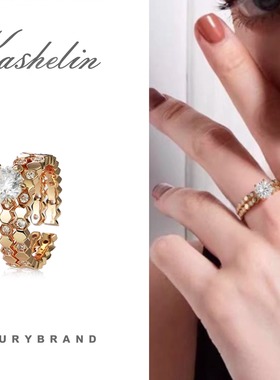 OF法【限量福利】KASHELIN莫桑石蜂巢戒指~8684
