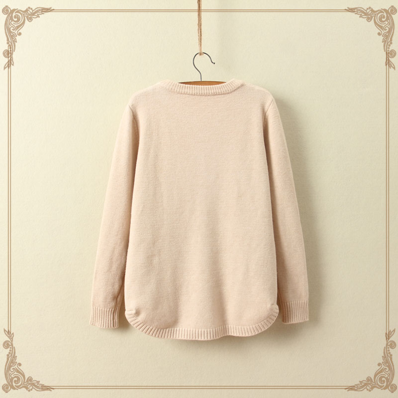 Jiangnan Cotton Square Women 's Department of autumn women' s new cartoon stickers sweater bottoming shirt warm sweater jacket