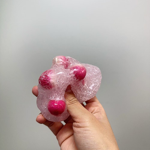 「蜜桃冰茶」冰条手作球肌小力填充球手工球解压玩具成品