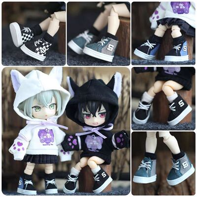 ob11娃鞋 潮酷高帮板鞋 12分运动鞋盲盒p9 p10素体gsc bjd鞋子