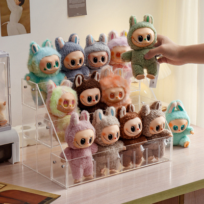 盲盒labubu展示架手办玩偶摆件阶梯收纳架潮玩拉布布陈列整理架子