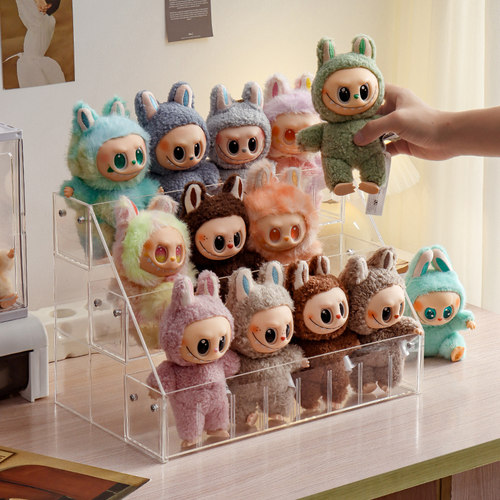 盲盒labubu展示架手办玩偶摆件阶梯收纳架潮玩拉布布陈列整理架子
