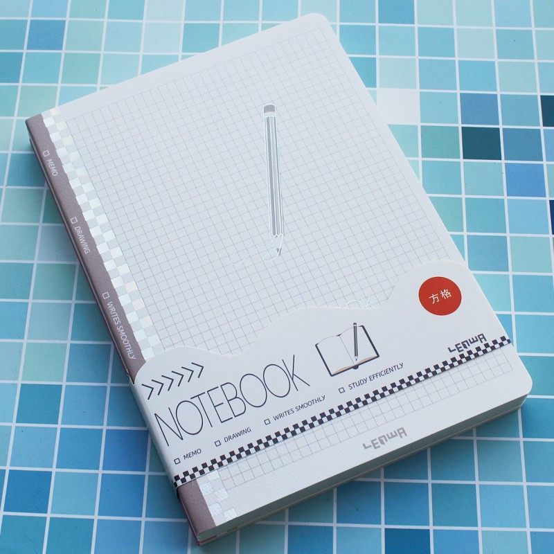 联华文具notebook网格车线本b5线装教学学生方格绘图笔记本多功能