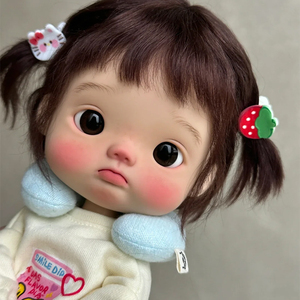 bjd正版娃娃小6分大头娃娃点妹/大萌少点鱼小布娃娃bjd裸娃化妆