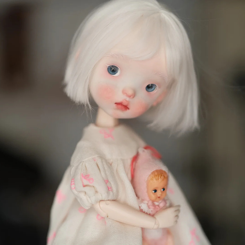 bjd娃娃6分 特体 蓝豆豆呆萌小布sd娃娃bjd素体树脂裸娃化妆 礼物