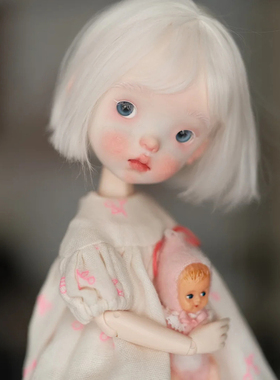 bjd娃娃6分 特体 蓝豆豆呆萌小布sd娃娃bjd素体树脂裸娃化妆 礼物