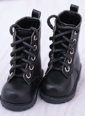 BJD娃娃 6分 短靴 SD娃娃 黑色马丁靴 休闲 娃鞋 玩偶