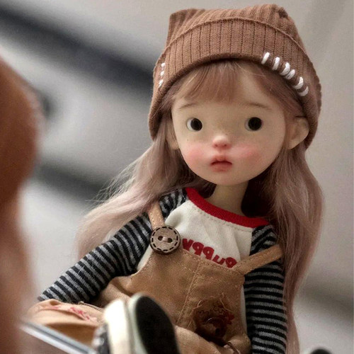 bjd娃娃6分 特体 蓝豆豆呆萌小布sd娃娃bjd素体树脂裸娃化妆 礼物