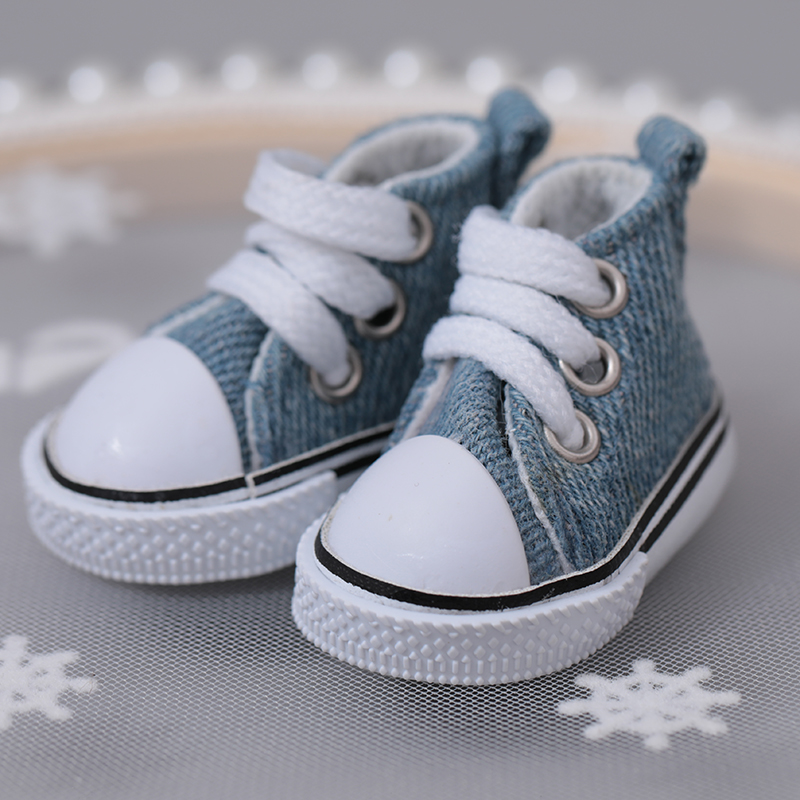 现货休闲蓝色帆布鞋bjd娃娃