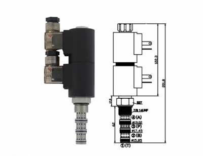 【源头工厂】液压螺纹插装三位四通电磁阀-滑阀型HSV2-10-34T