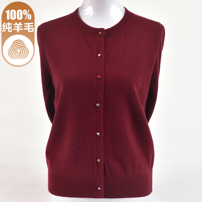 100纯羊毛衫妈妈宽松上衣