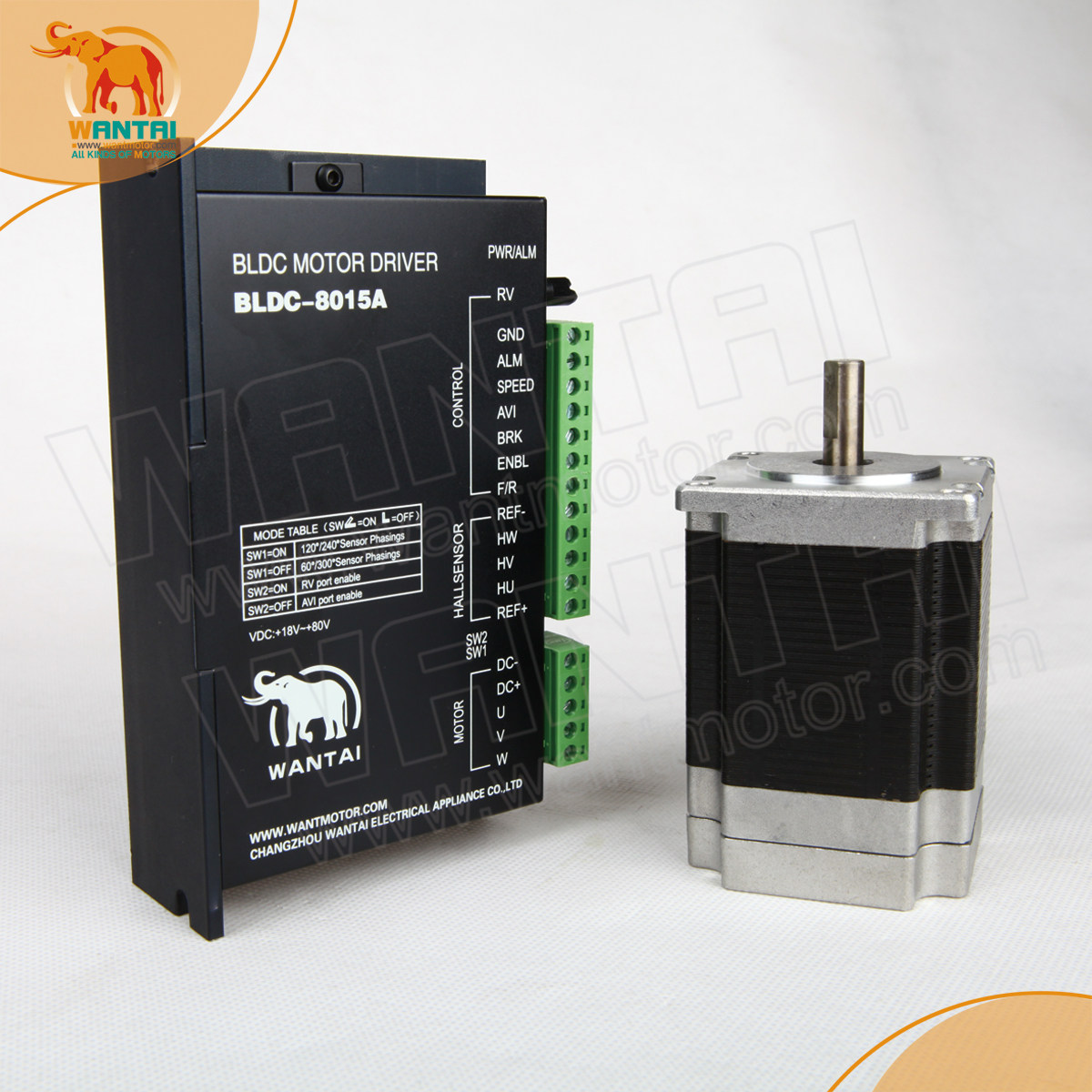 【现货】57BLF03直流无刷电机组合+驱动器BLDC-8015A 188W无刷