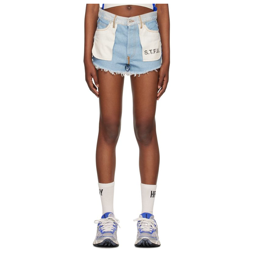 Heron Preston 蓝色 Washed Insideout 牛仔短裤女