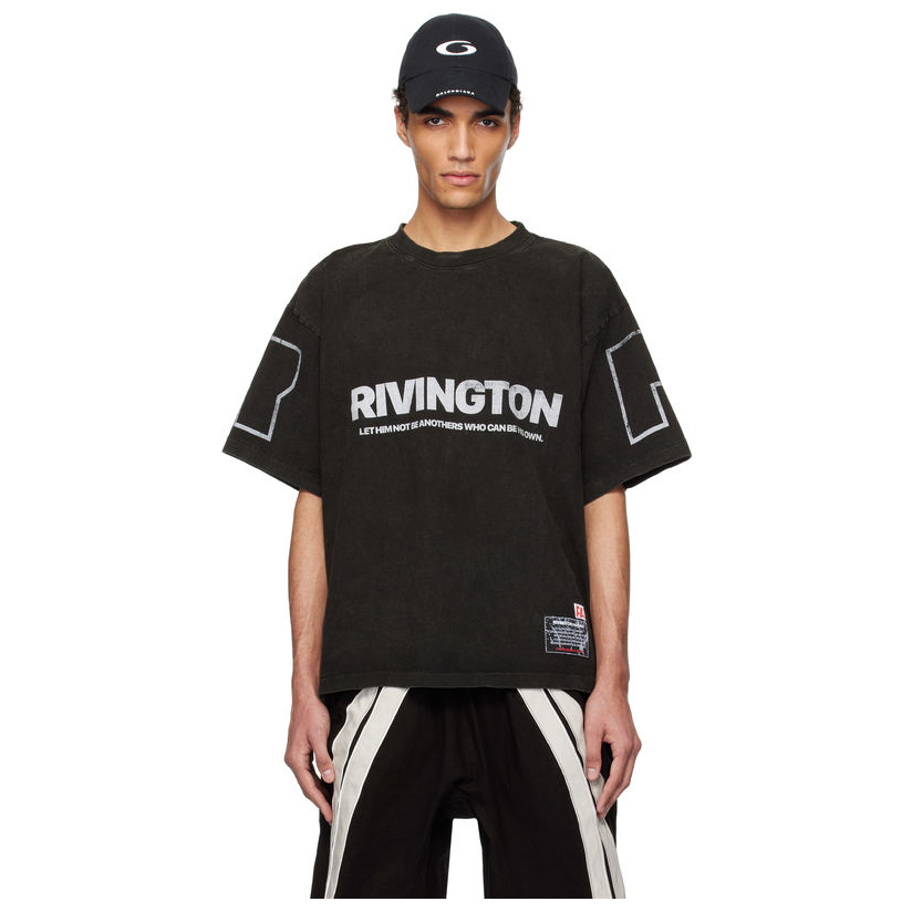 RIVINGTON roi Rebis 黑色 His Own CVA T 恤男休闲新款体恤宽