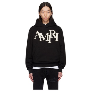 Staggered 連帽衛衣男 黑色 Amiri