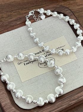 S925纯银猫眼转运珠手链女生韩版精致时尚个性小众设计感手饰生日