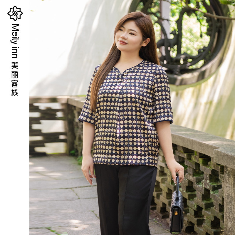 美丽客栈大码七分短袖
