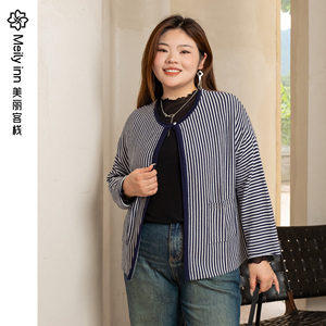 毛衣款美丽客栈循环短款上衣大码胖mm女春宽松美丽诺羊毛针织开衫