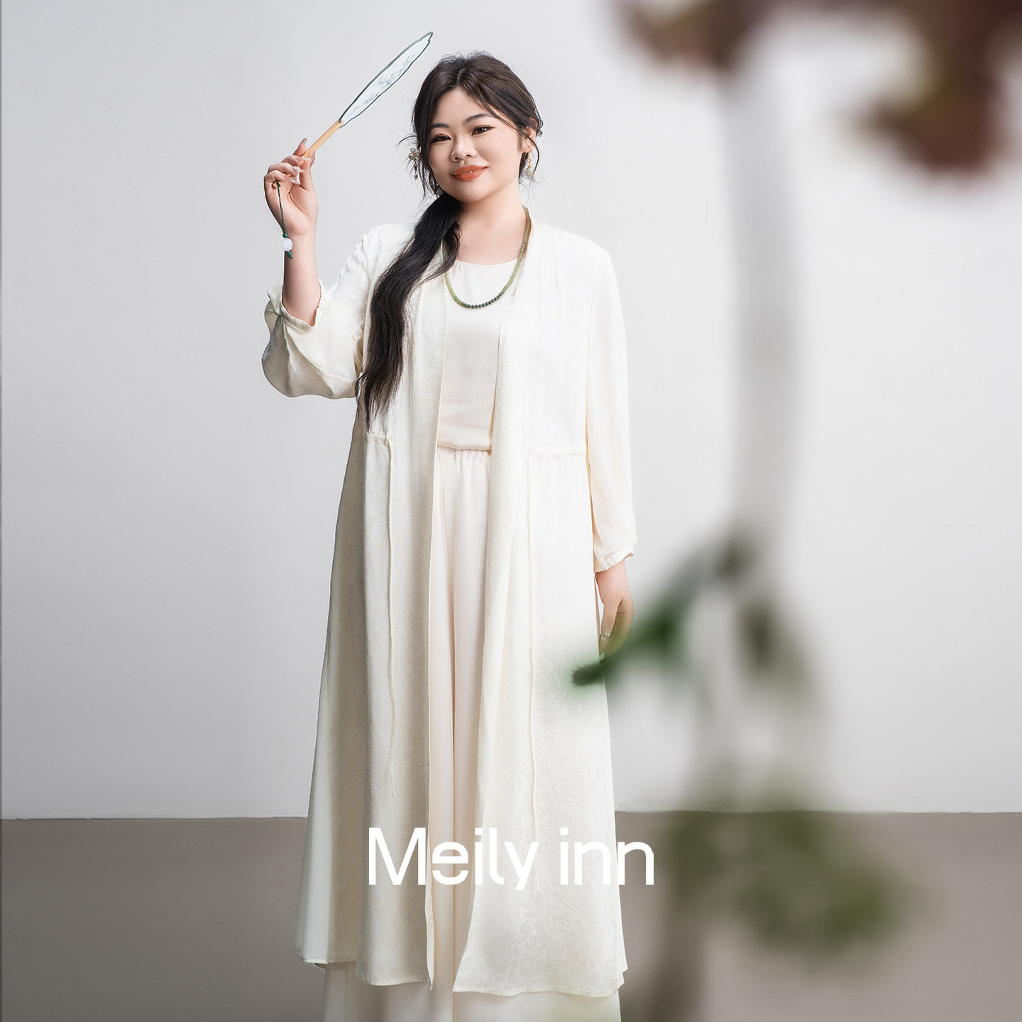 美丽客栈高端大码女装长款开衫外套外搭气质连衣裙2025夏季新款薄