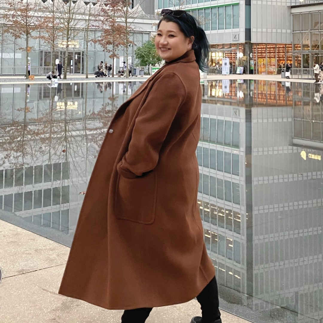 美丽客栈【羊绒羊毛混纺】中老年冬季保暖双面呢大衣外套大码女装